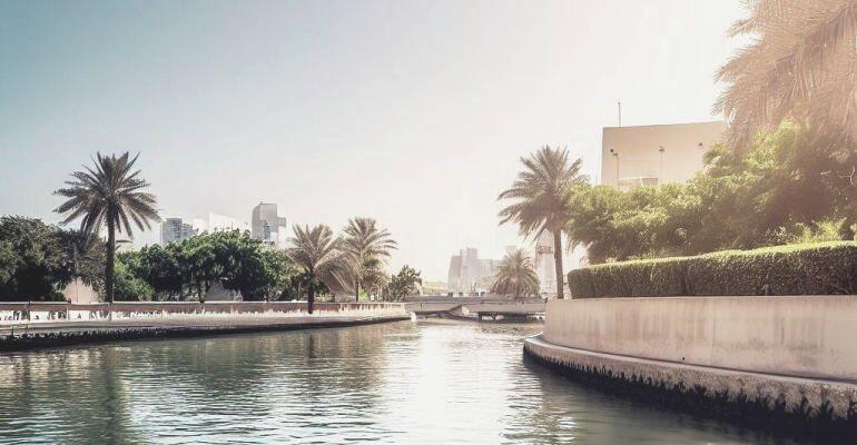 Canal in Bahrain on a sunny day