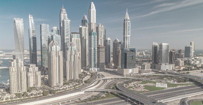 Dubai morning skyline